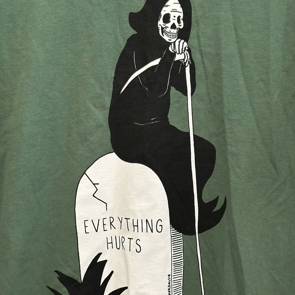 Threadless Darker Days “Everything Hurts” Bluish … - image 7